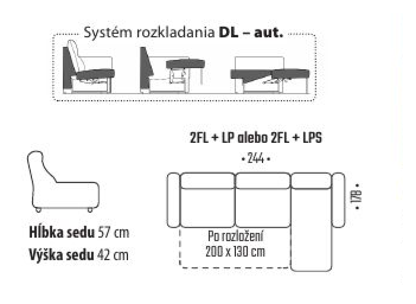 Rozmery a perokresba produktu Porto